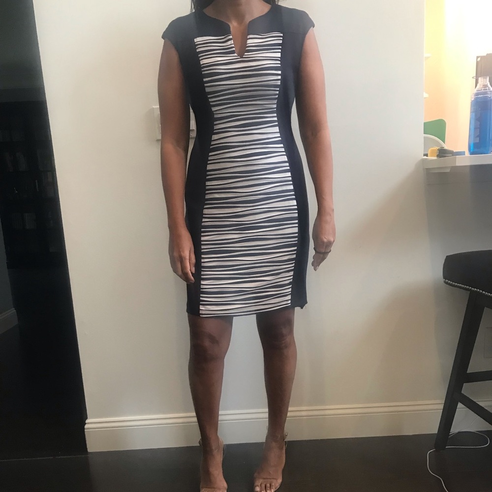 Dress navy blue and white